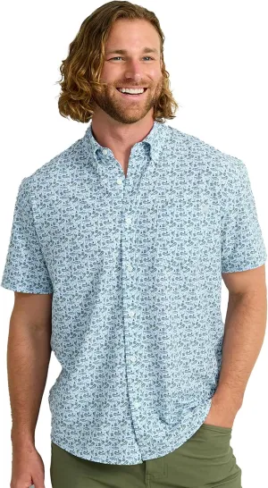HUK Kona Solid Short Sleeve Fishing Button Down Shirt for Men