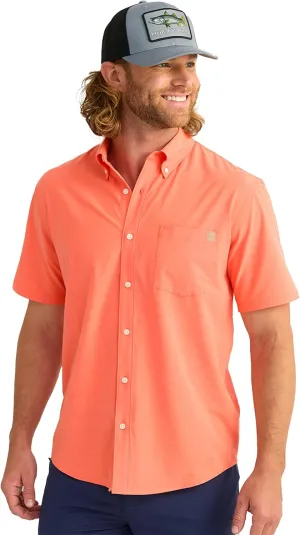 HUK Men's Kona Solid Short Sleeve Fishing Button Down Shirt