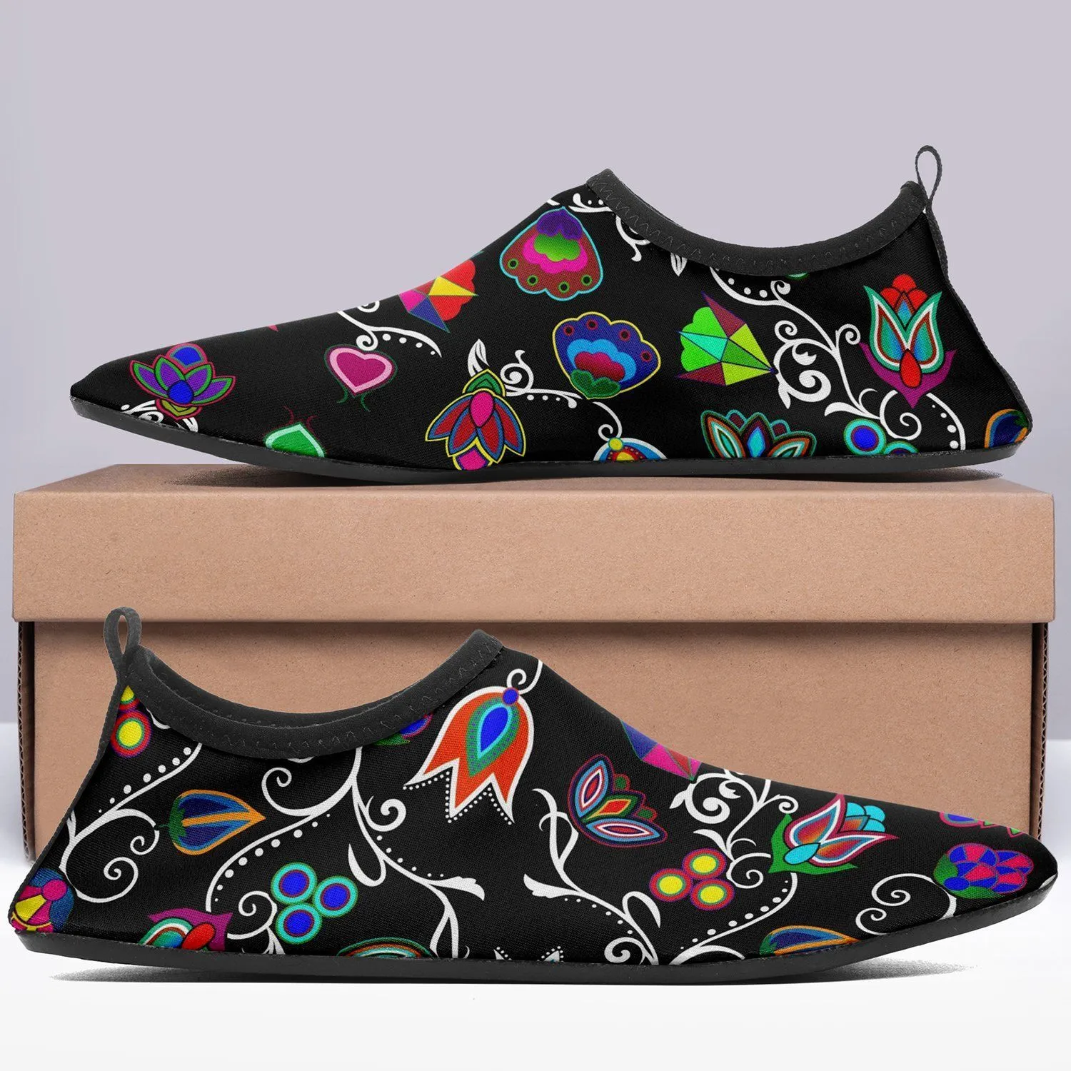 Indigenous Paisley Black Kid's Sockamoccs