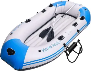 Inflatable Boat Set Adults Inflatable Fishing Boat, 2 Person Inflatable Kayak with Oars, Pump, Water Rafts