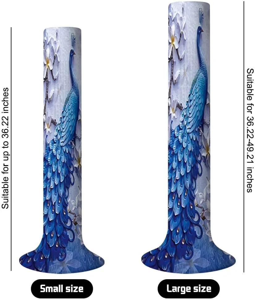JOONOR Tower Fan Dust Cover Household Stand Fan Blue Peacock Pattern Cover Washable Tower Sleeve Dust-Proof Protective Cover for Vertical Fan Pedestal Fan Floor Stand Fan Decor for 36 Inch