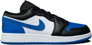 Jordan Youth Air 1 Low Gs Alternate Royal Toe - White/Royal Blue-Black/White - Size 7Y