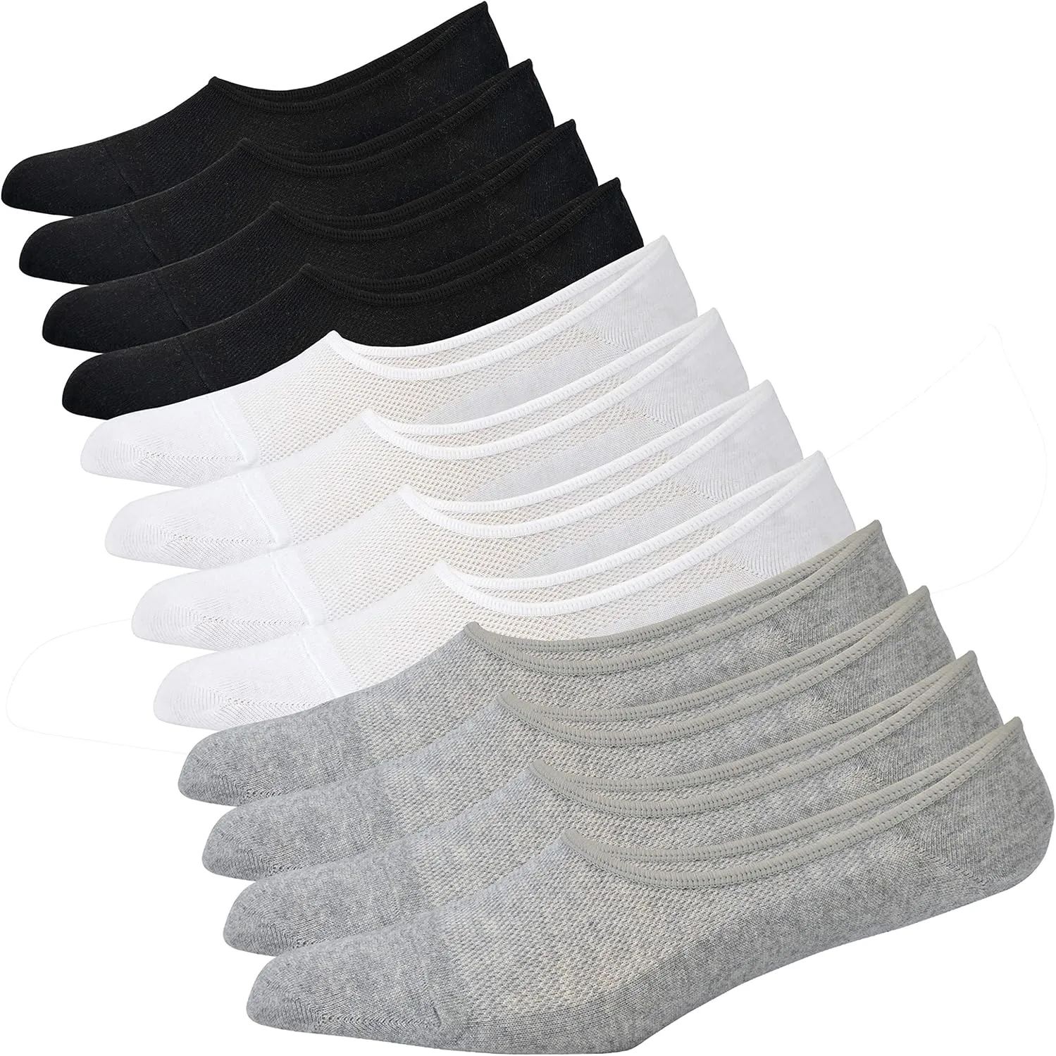 JORMATT Genuine Mens No Show Socks, Loafer Sneakers Low Cut Cotton Socks With Non Slip Grips