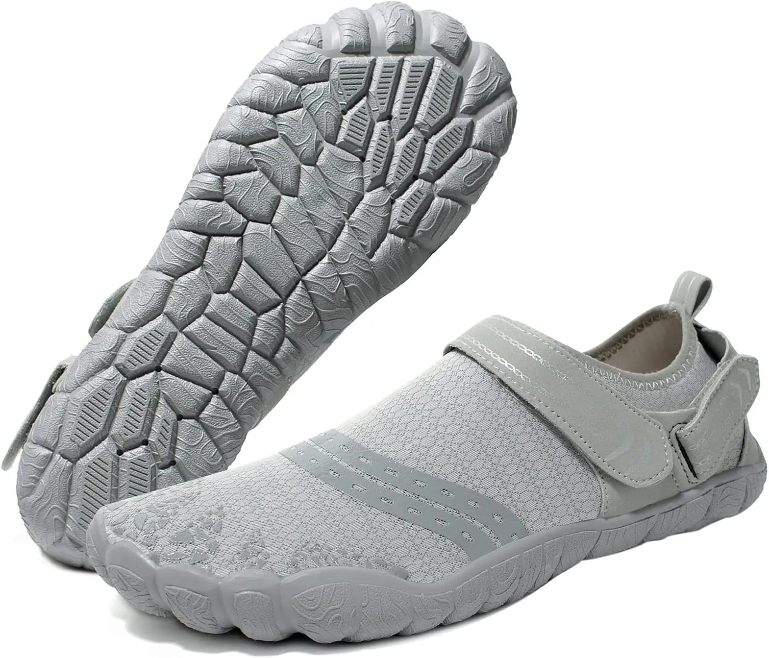 Josaywin Water Shoes for Men Quick Dry Wide Toe Aqua Shoes Adjustable Barefoot Sock for Swim Beach River Pool Surf