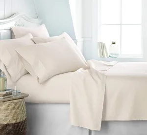 KBC linen 6 Piece Hotel Luxury Ultra-Soft 100% Cotton Bed Sheets Set, 21" - 24" Deep Pocket Fitted Sheet, Wrinkle Free 800 Thread Count King, Ivory Bed Sheet