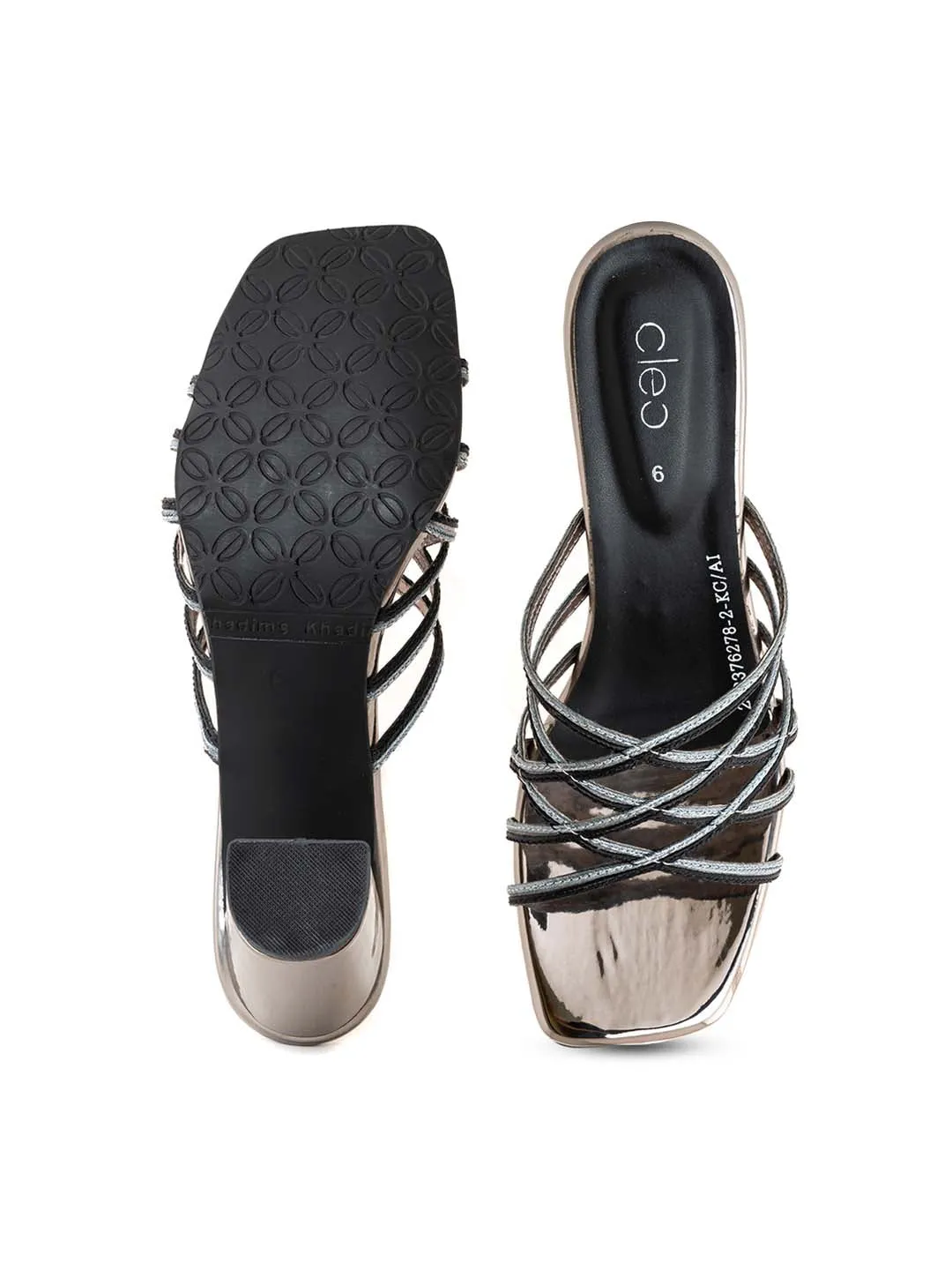 Khadim Cleo High Heel Block Mule Slip On Sandal for Women