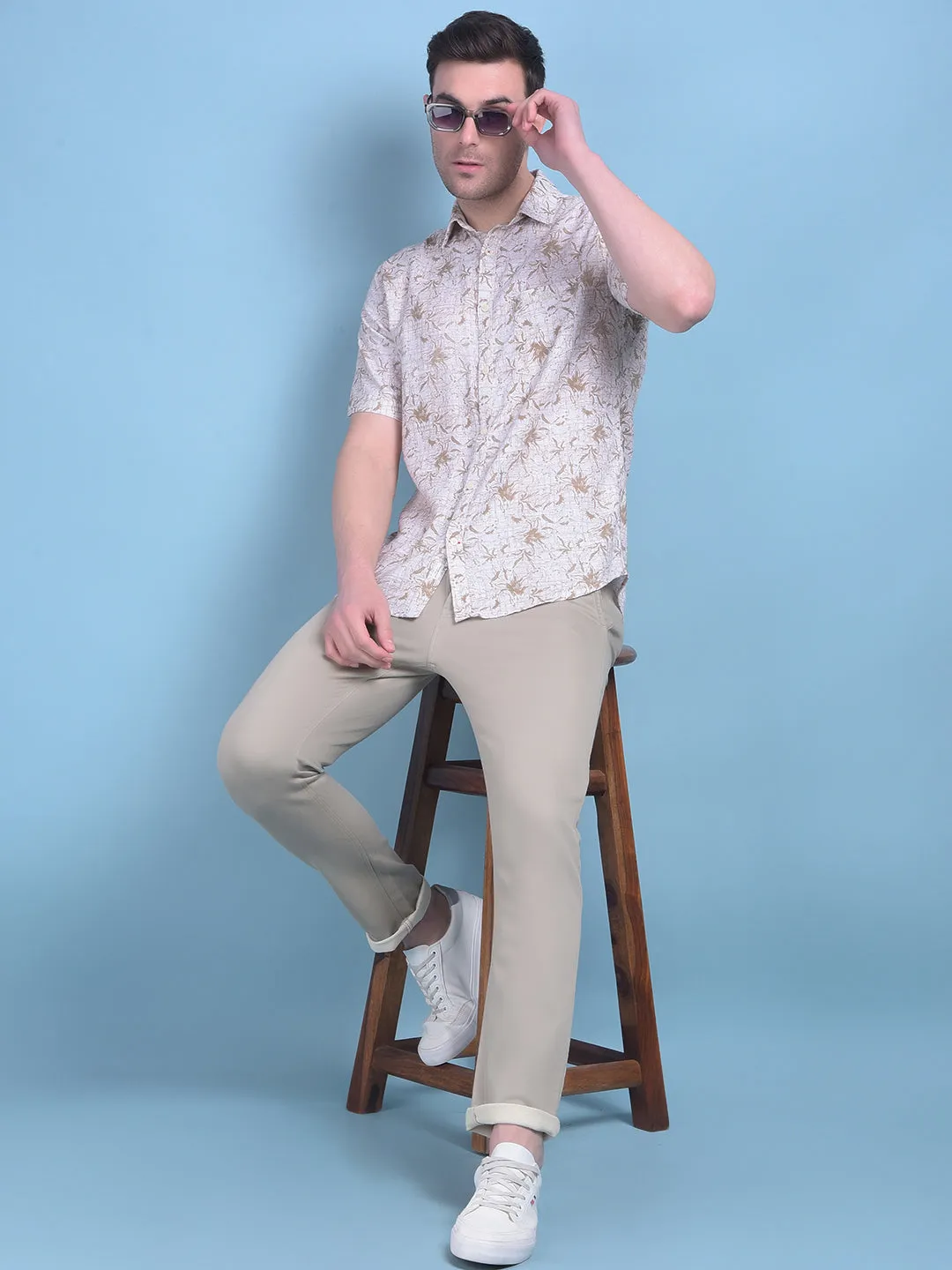 Khaki Stretchable Cotton Trousers