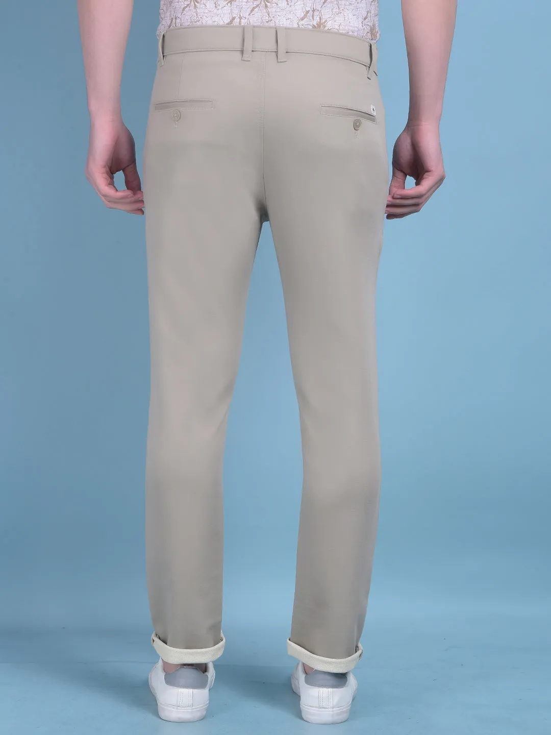 Khaki Stretchable Cotton Trousers