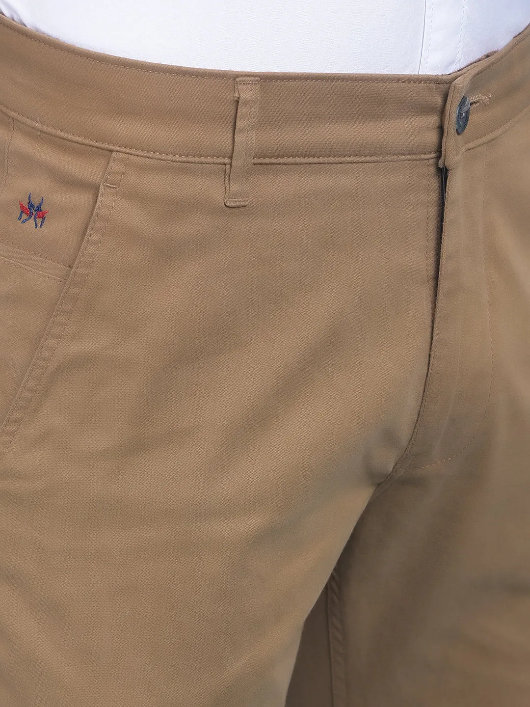Khaki Stretchable Cotton Trousers