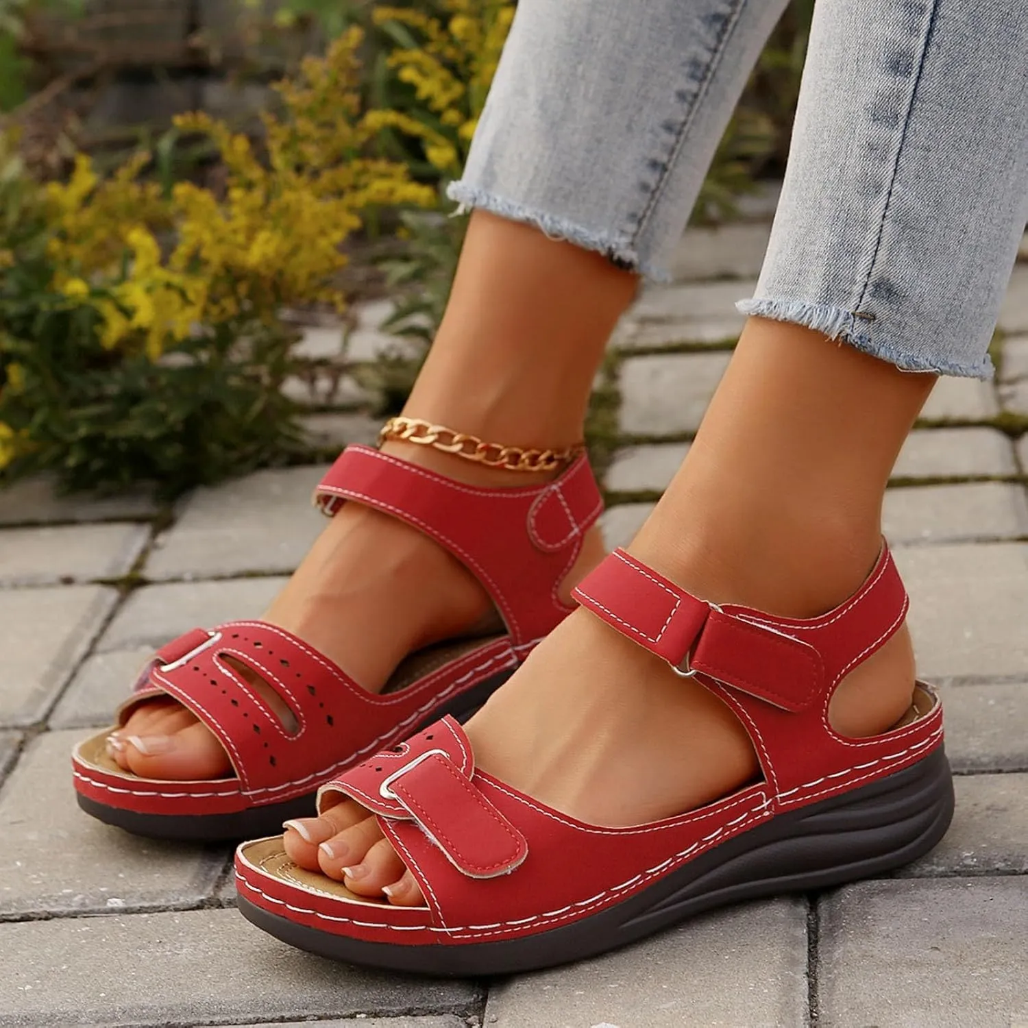 Ladies Flat Sandals Linen Vintage Cover Heel Espadrille Straw Closed Toe Covered Beach Flat Toe Ankle Wrap,Classic Lace Up Summer Falt Strap Retro Black Solid Dressy Shoes