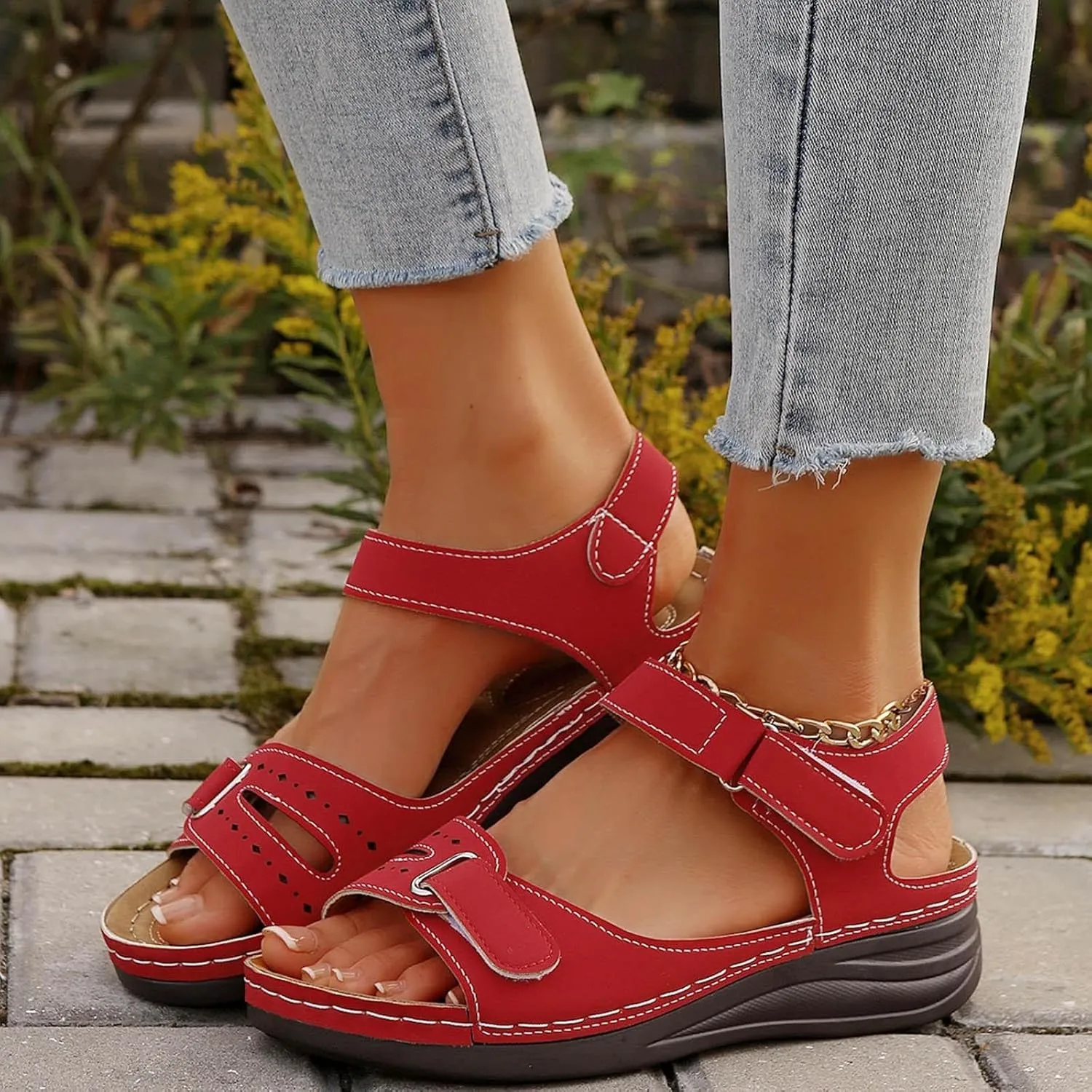 Ladies Flat Sandals Linen Vintage Cover Heel Espadrille Straw Closed Toe Covered Beach Flat Toe Ankle Wrap,Classic Lace Up Summer Falt Strap Retro Black Solid Dressy Shoes