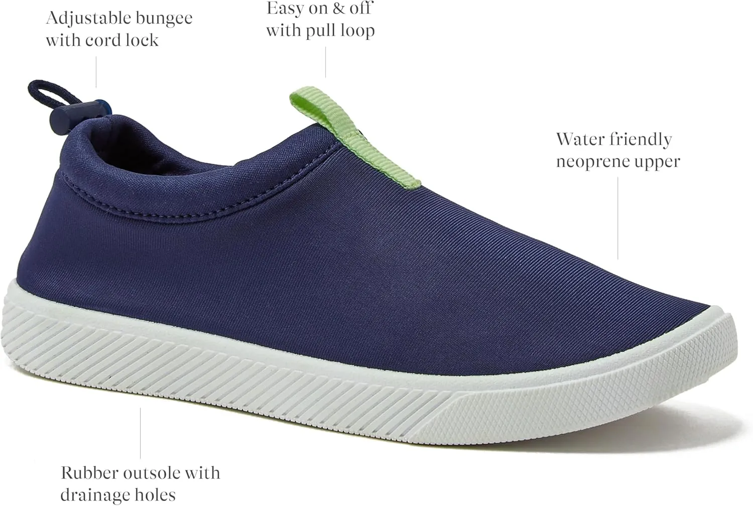 Lands' End Kids Water Shoes, Boys and Girls Water Shoes for Kids, Quick Dry Slip On Aqua Swim Shoes for Kids Pool or Beach, Purple Tie Dye or Navy Blue, Size 1 Little Kid to 7 Big Kid Youth