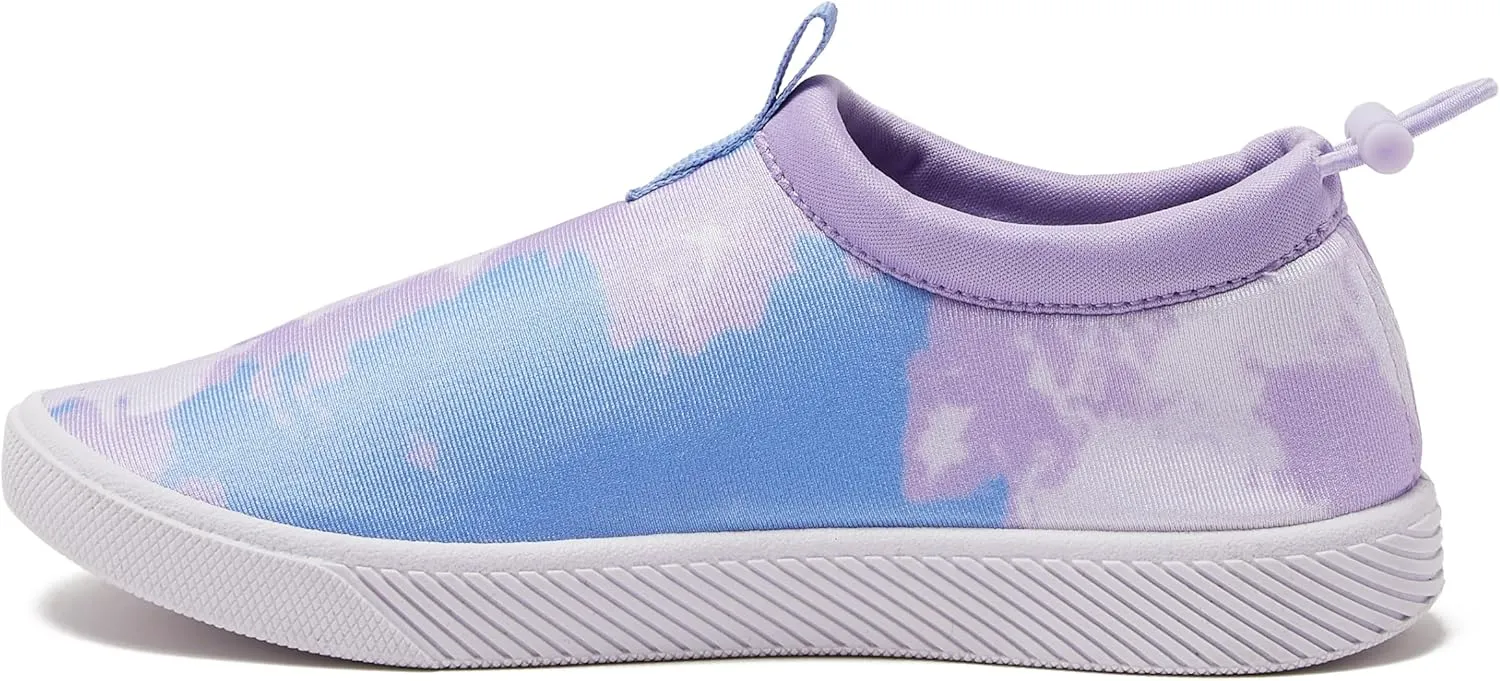 Lands' End Kids Water Shoes, Boys and Girls Water Shoes for Kids, Quick Dry Slip On Aqua Swim Shoes for Kids Pool or Beach, Purple Tie Dye or Navy Blue, Size 1 Little Kid to 7 Big Kid Youth