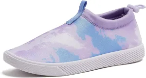 Lands' End Kids Water Shoes, Boys and Girls Water Shoes for Kids, Quick Dry Slip On Aqua Swim Shoes for Kids Pool or Beach, Purple Tie Dye or Navy Blue, Size 1 Little Kid to 7 Big Kid Youth