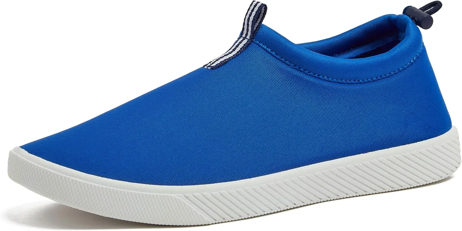 Lands' End Slip On Water Shoes for Women, Quick Dry Neoprene Sport Womens Water Shoes with Drainage Holes for Beach or Pool, Blue or Black Swim Shoes Women, Adult Size 6-11 Aqua Socks