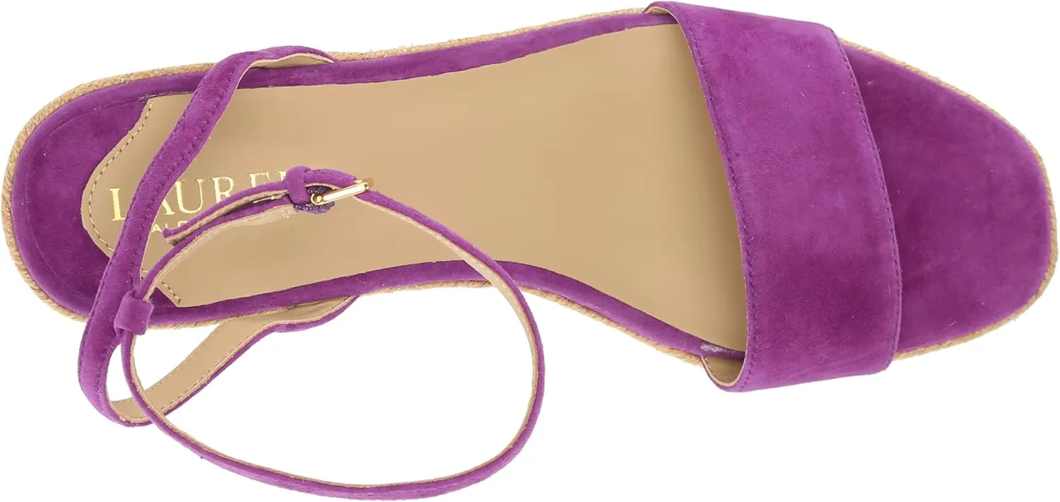 Lauren Ralph Lauren Women's Leona Suede Espadrille Wedge Sandal