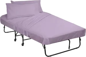 Lavender Cotton Cot Sheets - Fitted, Perfect for Narrow Twin/Cot Size/Rv Bunk/Guest Bed Replacement, 30 X 75" Mattress, 4(PCs)