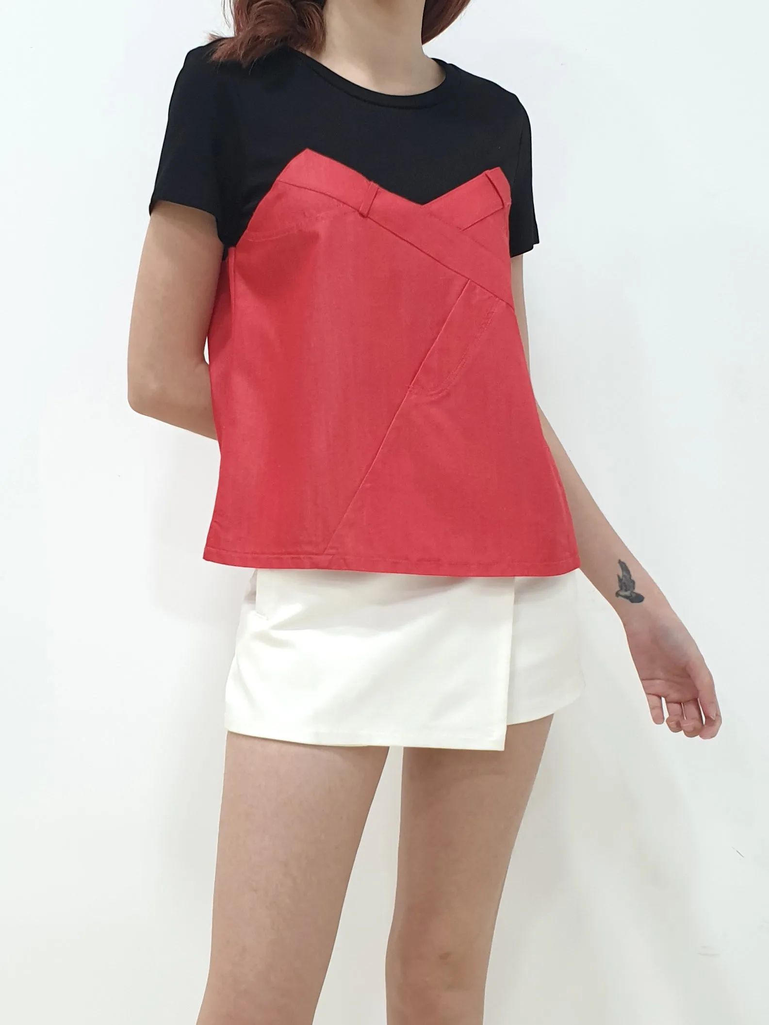 Layered Design Top - Red (Non-returnable)