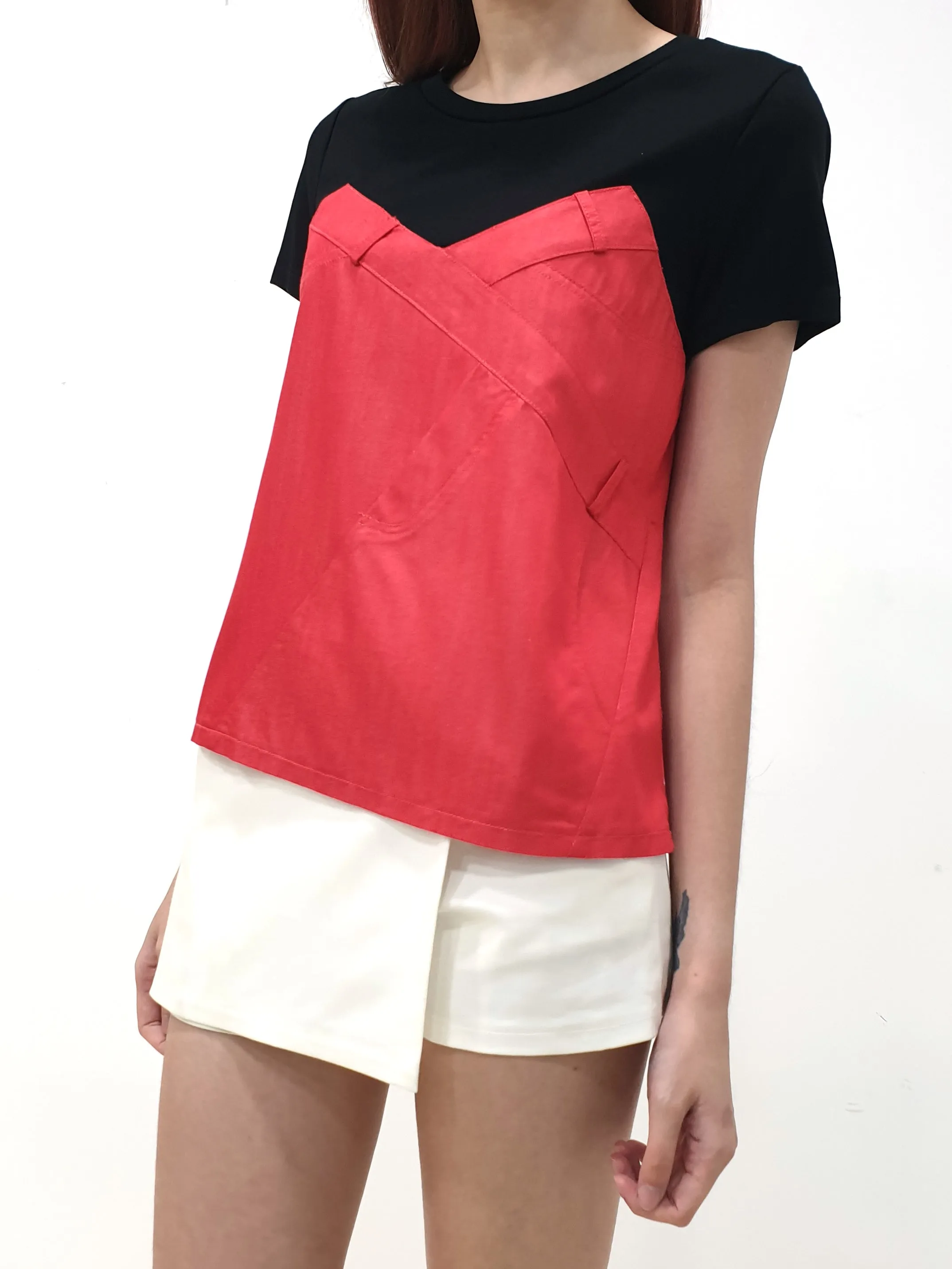 Layered Design Top - Red (Non-returnable)