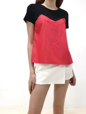 Layered Design Top - Red (Non-returnable)
