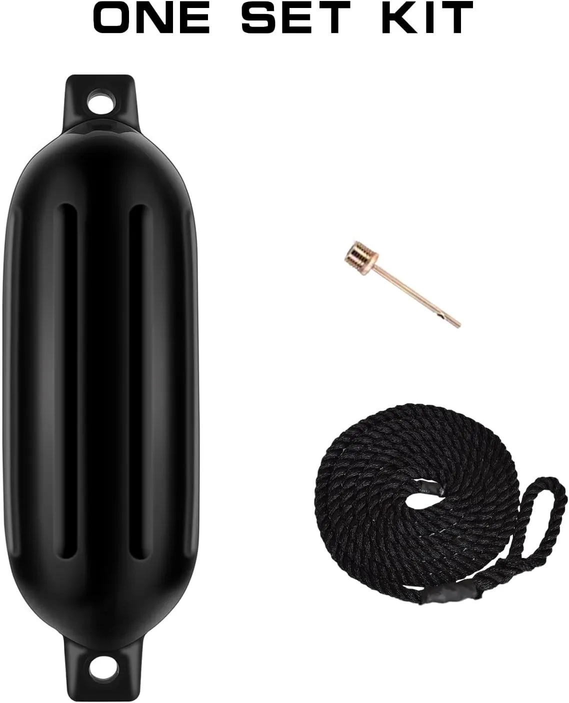 LEAP Boat Fender 2pcs Inflatable Ribbed Boat Fender/Bumper Fender Lines,Pump and 4 Needles, Marine-Grade UV-Resistant PVC