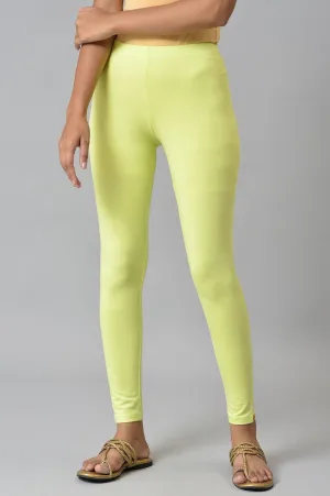 Lemon Yellow Cotton Lycra Tights