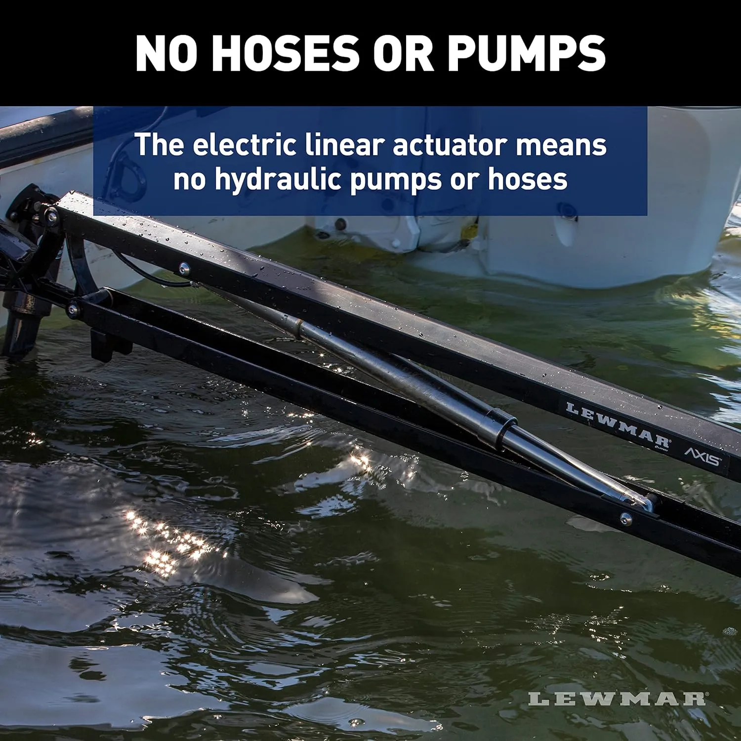 Lewmar Axis Shallow Water Anchor for use in up to 7' of Water, 12V Electrically Powered, Remote Controlled Deployment, Four Bar Articulating Arm, for Powerboats up to 26', Black - 22108805