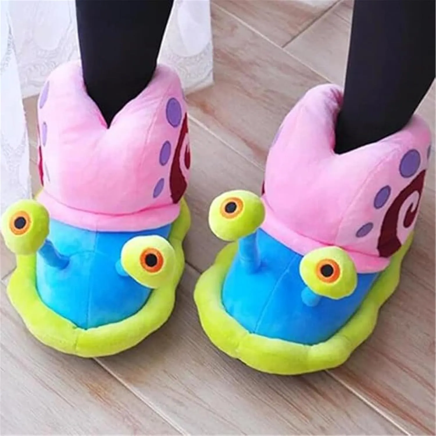 LIZIFIMO Girl's Winter Cute Gary Snail Slippers Women Lovely Cartoon Snail Slippers Female Couples Warm Home Cotton Slippers Flat Flip Flops Plush Shoes