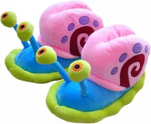 LIZIFIMO Girl's Winter Cute Gary Snail Slippers Women Lovely Cartoon Snail Slippers Female Couples Warm Home Cotton Slippers Flat Flip Flops Plush Shoes