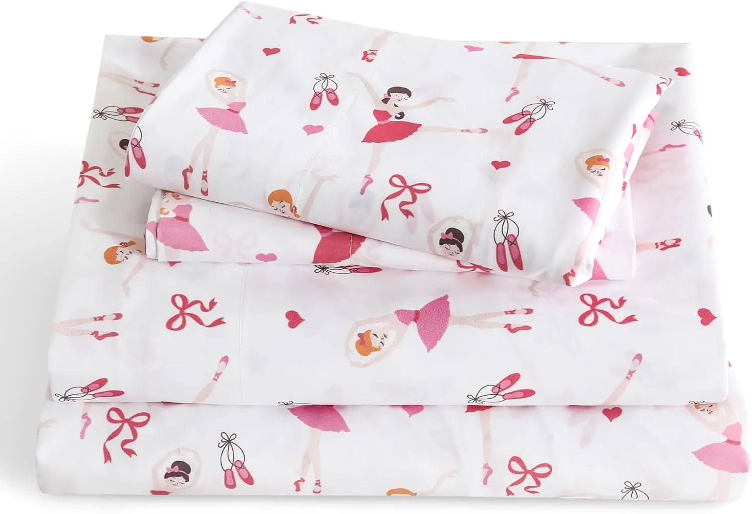 LONAVA Full Sheet Set Kids - Ballet 4 Pieces Soft Cute Microfiber Bed Sheet for Boy Girls Teens, Oeko Texted Breathable Cooling Fabric & Deep Pocket Full Elastic Sheets