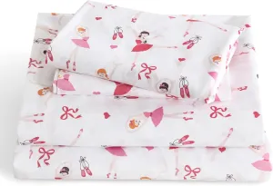 LONAVA Full Sheet Set Kids - Ballet 4 Pieces Soft Cute Microfiber Bed Sheet for Boy Girls Teens, Oeko Texted Breathable Cooling Fabric & Deep Pocket Full Elastic Sheets