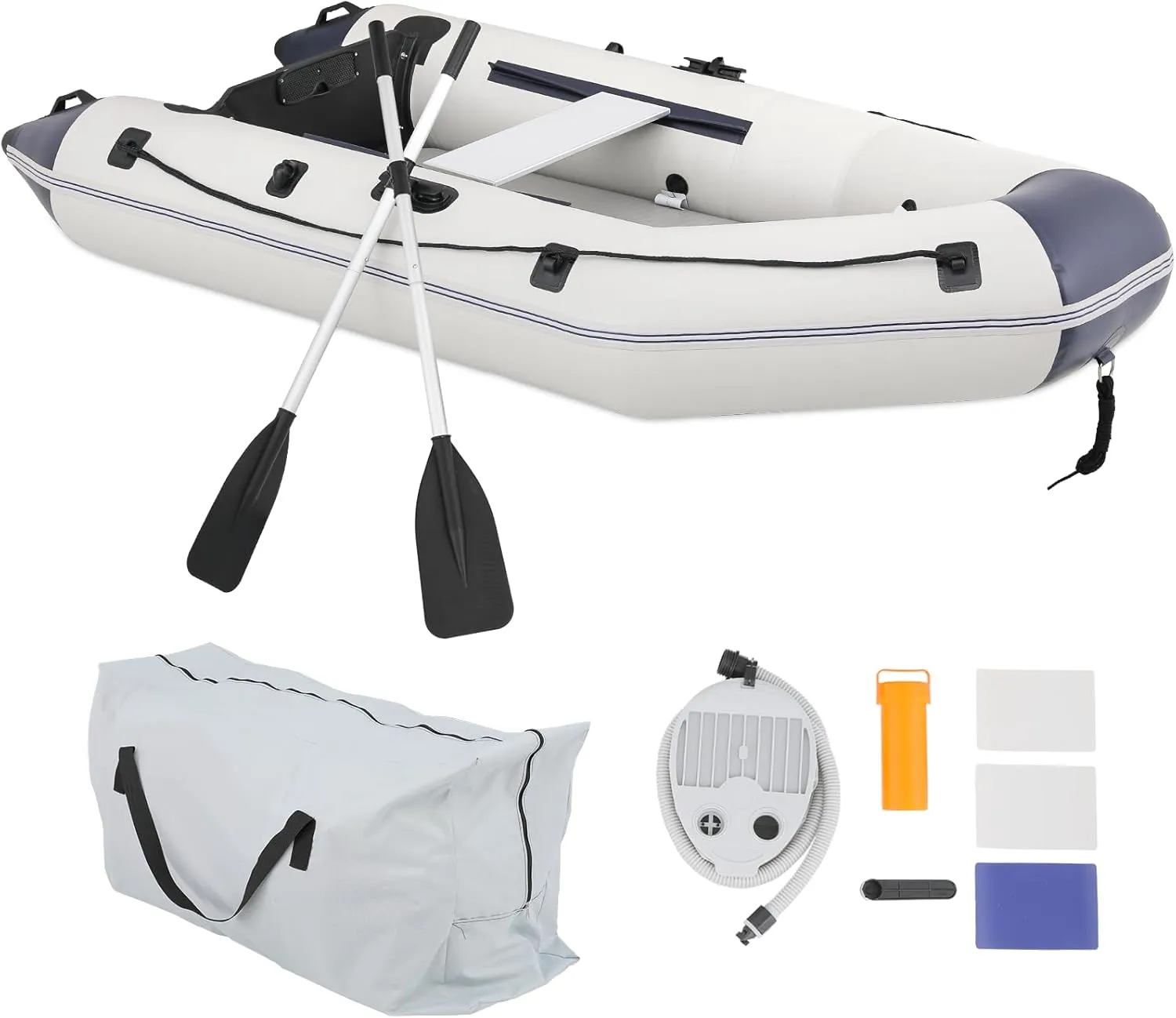 MADOG Person Inflatable Boat(Oars Included), Inflatable Raft for Water Sports Quick Inflation & Deflation