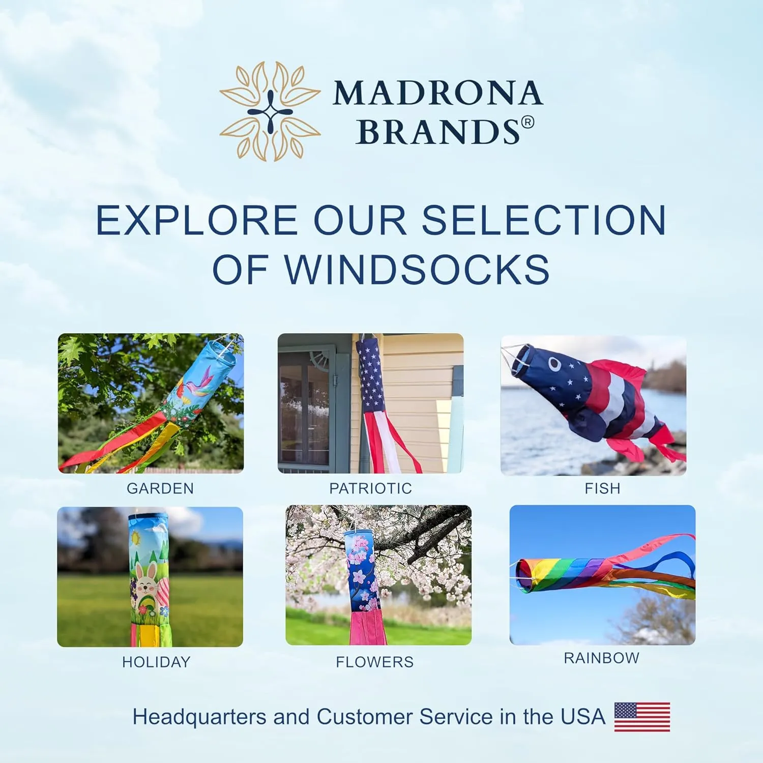 Madrona Brands Totem Salmon Fish Windsock | Durable Outdoor Hanging Wind Decoration | Yard, Garden, Boat, Dock | 40-Inch