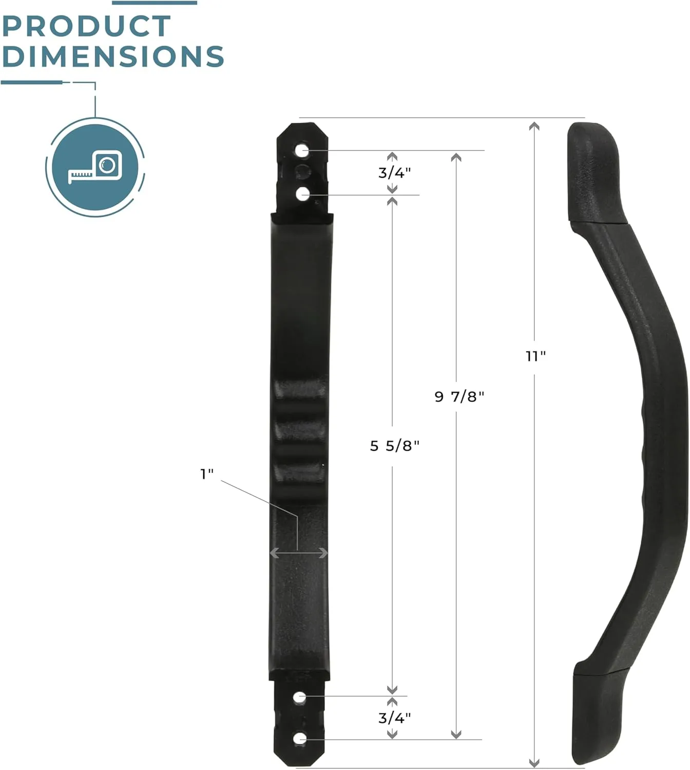 Manufacturers' Select ITC Weather Resistant Molded RV Grab Handle, Entry Step Support Grab Bar for RV, Boats, and Trailers (Black - 3 Pack) (X002E4CNVZ)