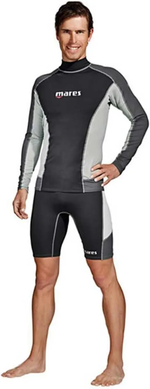 Mares Men's Trilastic Long Sleeve Rash Guard Shirt for Water Sports | UV Protection, Flatlock Stitching Style