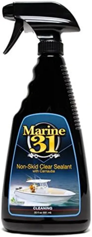 Marine 31 Non-Skid Clear Sealant with Carnauba | Protects Boat Decks from UV, Salt, Stains & Oxidation | Fills Pits & Pores for Long-Lasting Shine | Easy Spray-On Application | Non-Slip Finish | 20 oz