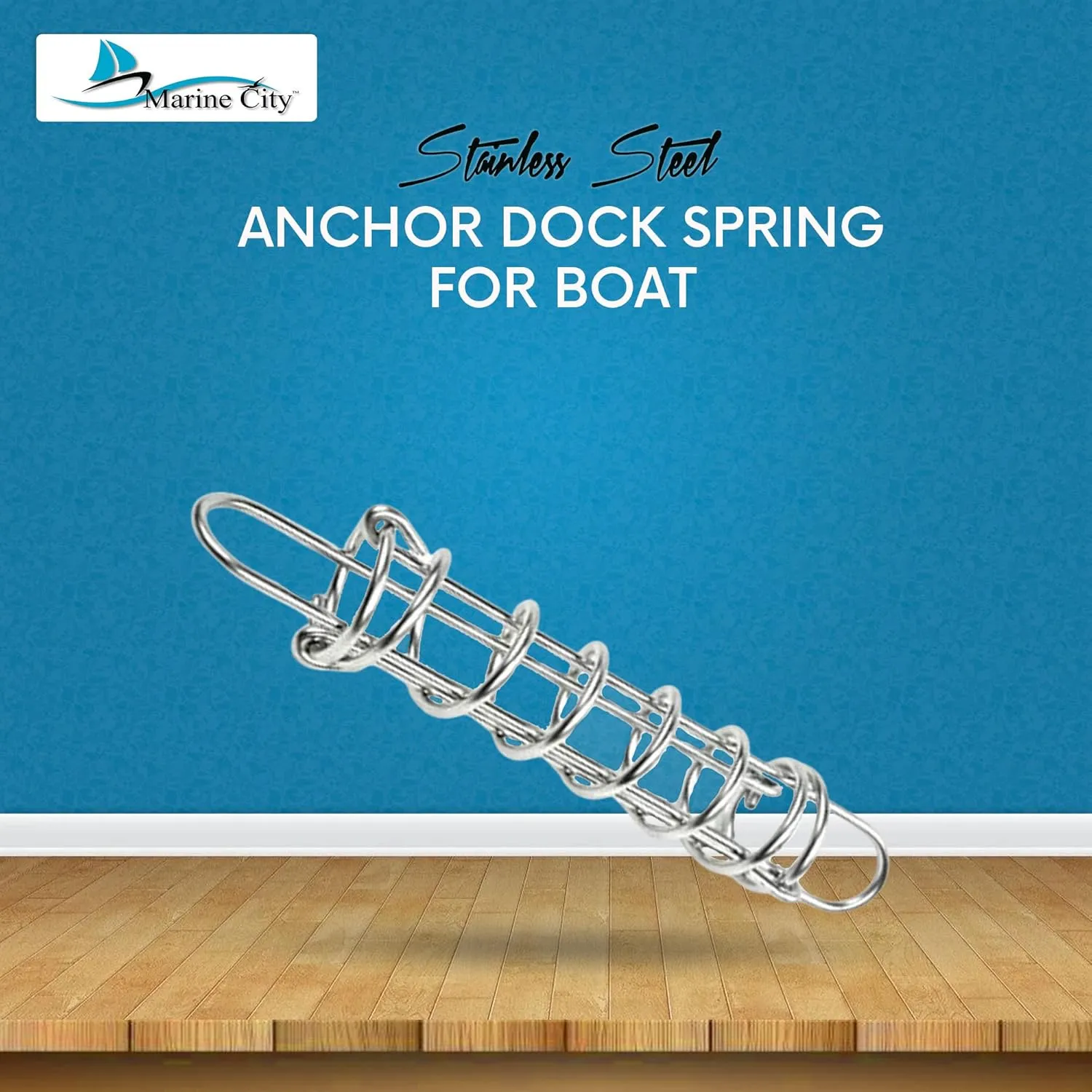 MARINE CITY Boat Anchor Dock Line Mooring Spring, 304 Grade Stainless Steel, Shock Absorbing, Perfect for Boats, Yachts, Marines, Ships, Kayaks