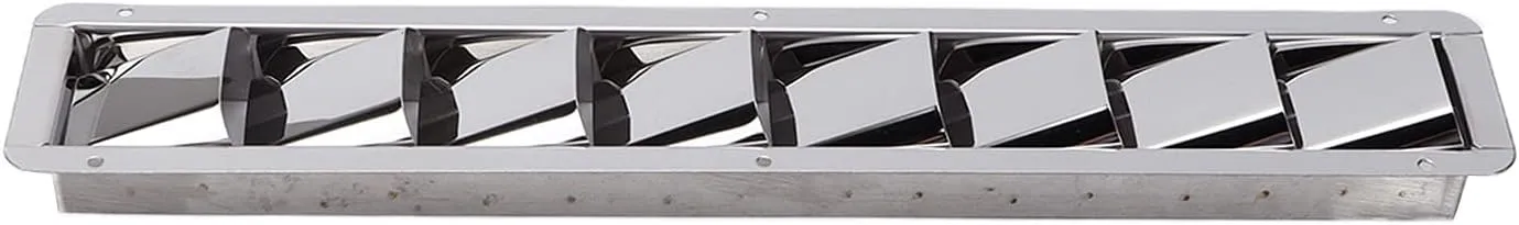 Marine Vent Grille Oblong, 8 Slots Stainless Steel Grid Cover for Boat, Louvered Shutters Marine Ventilation Grill Cover,Boat,Yacht Spare Parts