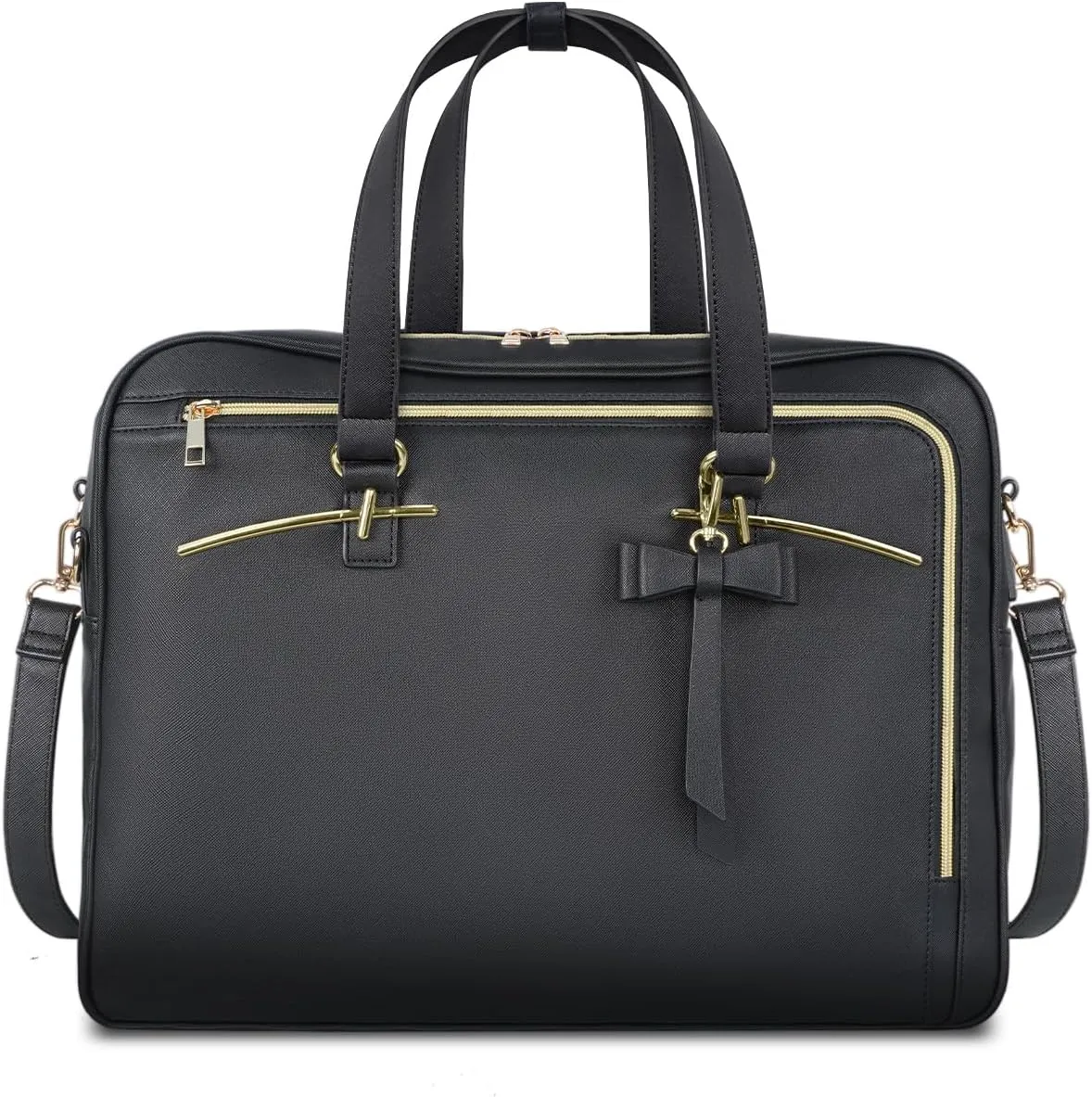 MATEIN 17.3 Inch Laptop Briefcase, Extra Large Convertible Briefcase Backpack for Women, Waterproof Laptop Bag for Work, 3 in 1 Shoulder Bag Computer Messenger Bag Gift for Business Office Lady, Black
