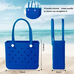 Medium Rubber Beach Bag for Men & Women, Large Capacity Travel Bag Tote Bag for the Beach Boat Pool