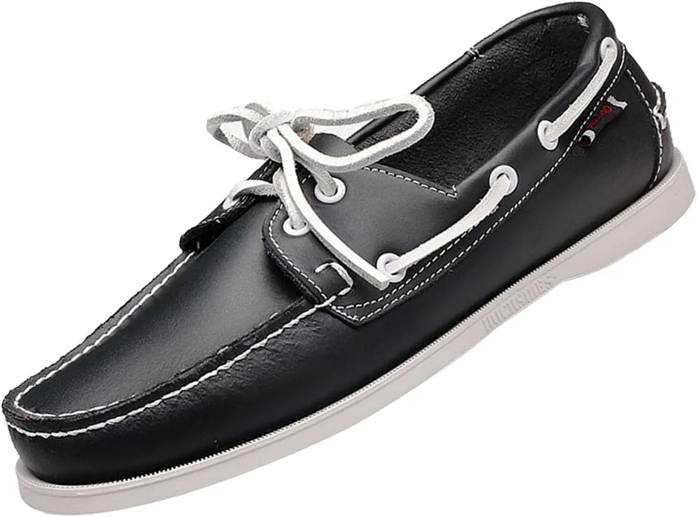 Men's Leather Fashion 2 Eye Boat Shoes,Lightweight Comfort Non-Slip Casual Driving Walking Moccasin Wendy Penny Loafers
