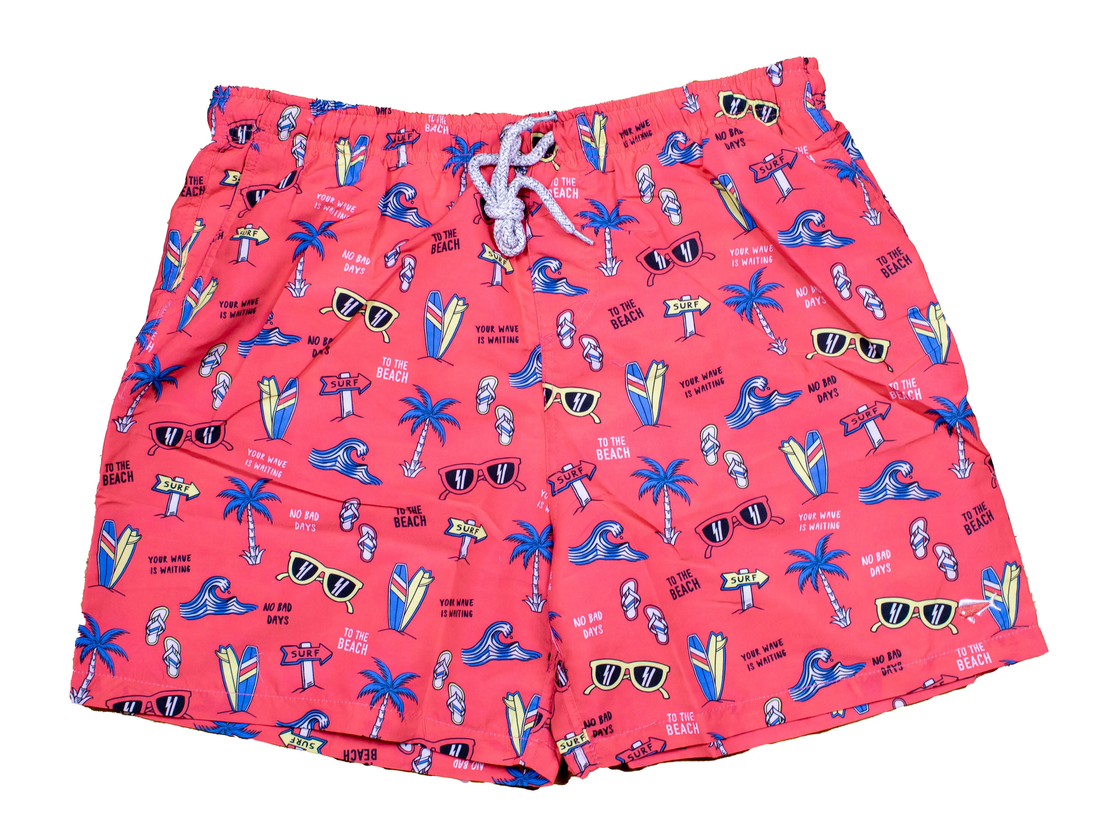Men's Printed Swim - Surf's Up - Coral