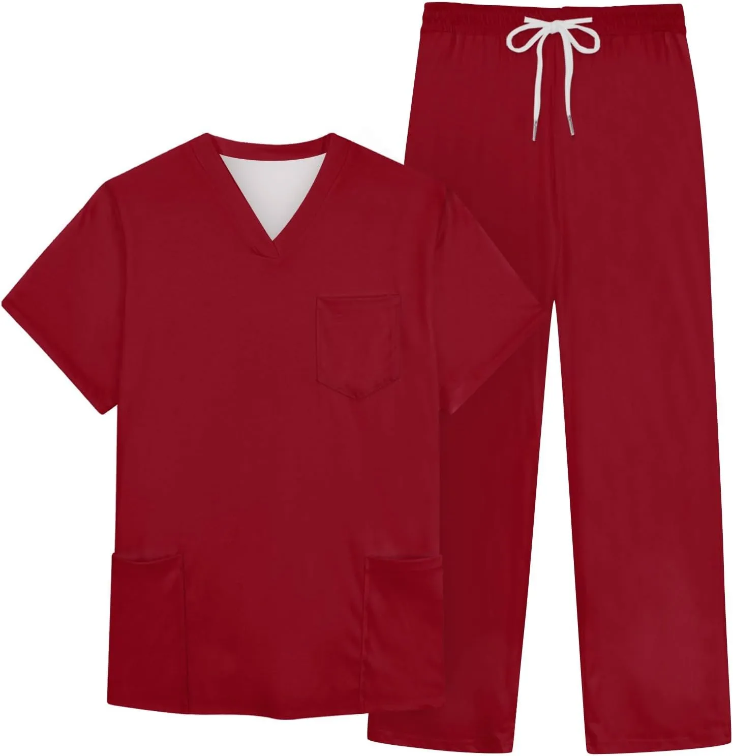 Mens Scrubs Set Stretchy Uniform Scrubs For Men Set V Neck Medical Scrub Tops Shirts and Pants S to 3XL