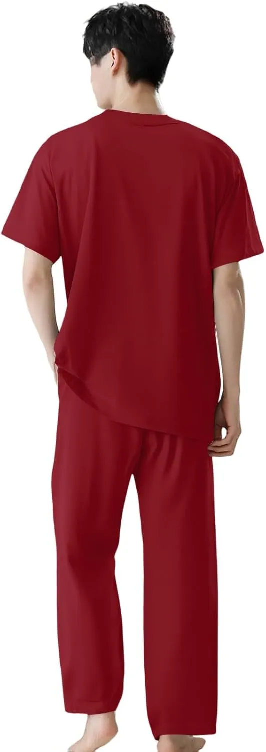 Mens Scrubs Set Stretchy Uniform Scrubs For Men Set V Neck Medical Scrub Tops Shirts and Pants S to 3XL