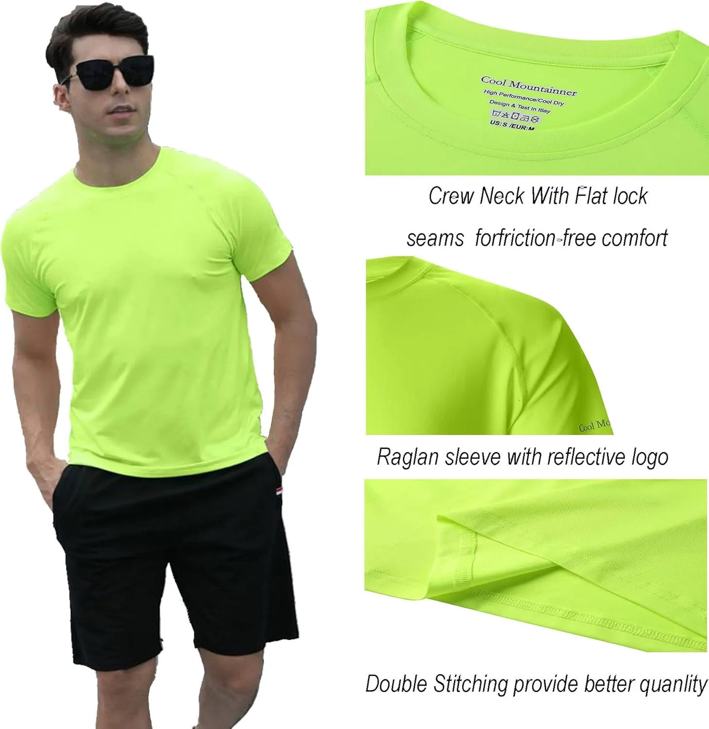 Men's T Shirt Short Sleeve Rash Guard Sun Protection Dry Fit Athletic Running Workout Swim Fishing T Shirts Top for Men