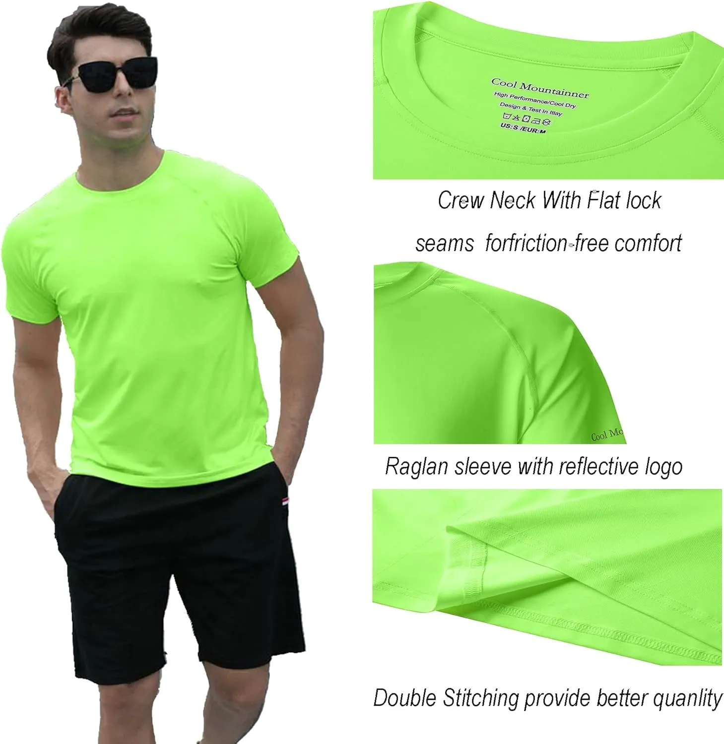 Men's T Shirt Short Sleeve Rash Guard Sun Protection Dry Fit Athletic Running Workout Swim Fishing T Shirts Top for Men