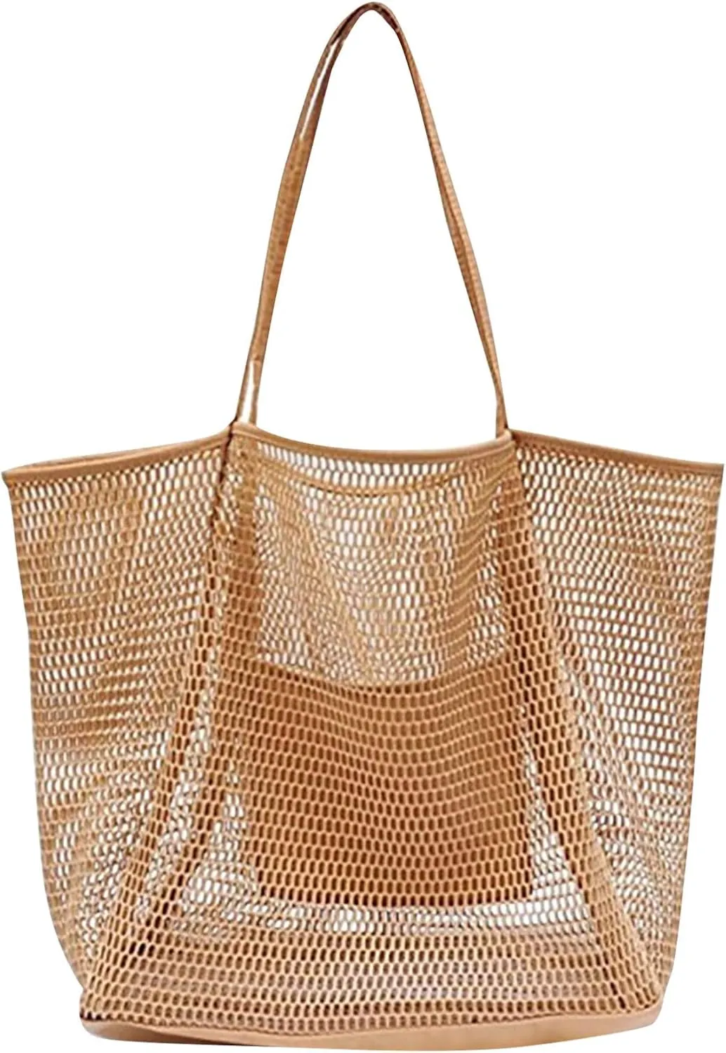 Mesh Beach Bag Tote Bag for Women Foldable Large Beach Tote Bag with Pockets Sandproof for Travel Vacation Gym