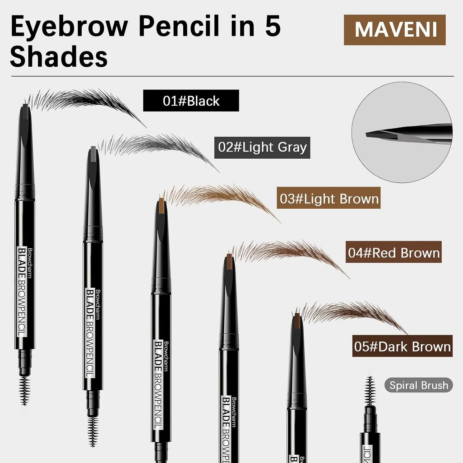 Microblading Eyebrow Pencil for Women,0.1mm Ultra-Fine Mechanical Pencil,Makeup Brow Definer Waterproof,Draws Tiny Brow Hairs and Fills in Sparse Areas (03 Light Brown, 1 Count Pack of 1)