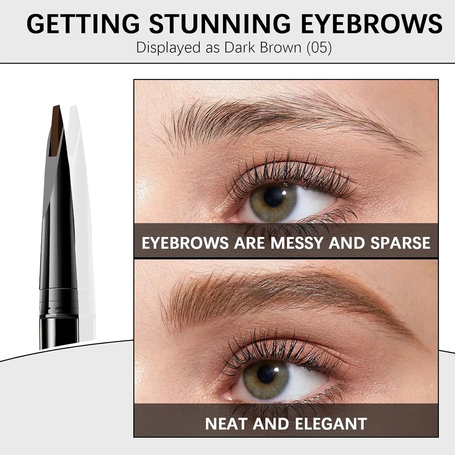 Microblading Eyebrow Pencil for Women,0.1mm Ultra-Fine Mechanical Pencil,Makeup Brow Definer Waterproof,Draws Tiny Brow Hairs and Fills in Sparse Areas (03 Light Brown, 1 Count Pack of 1)