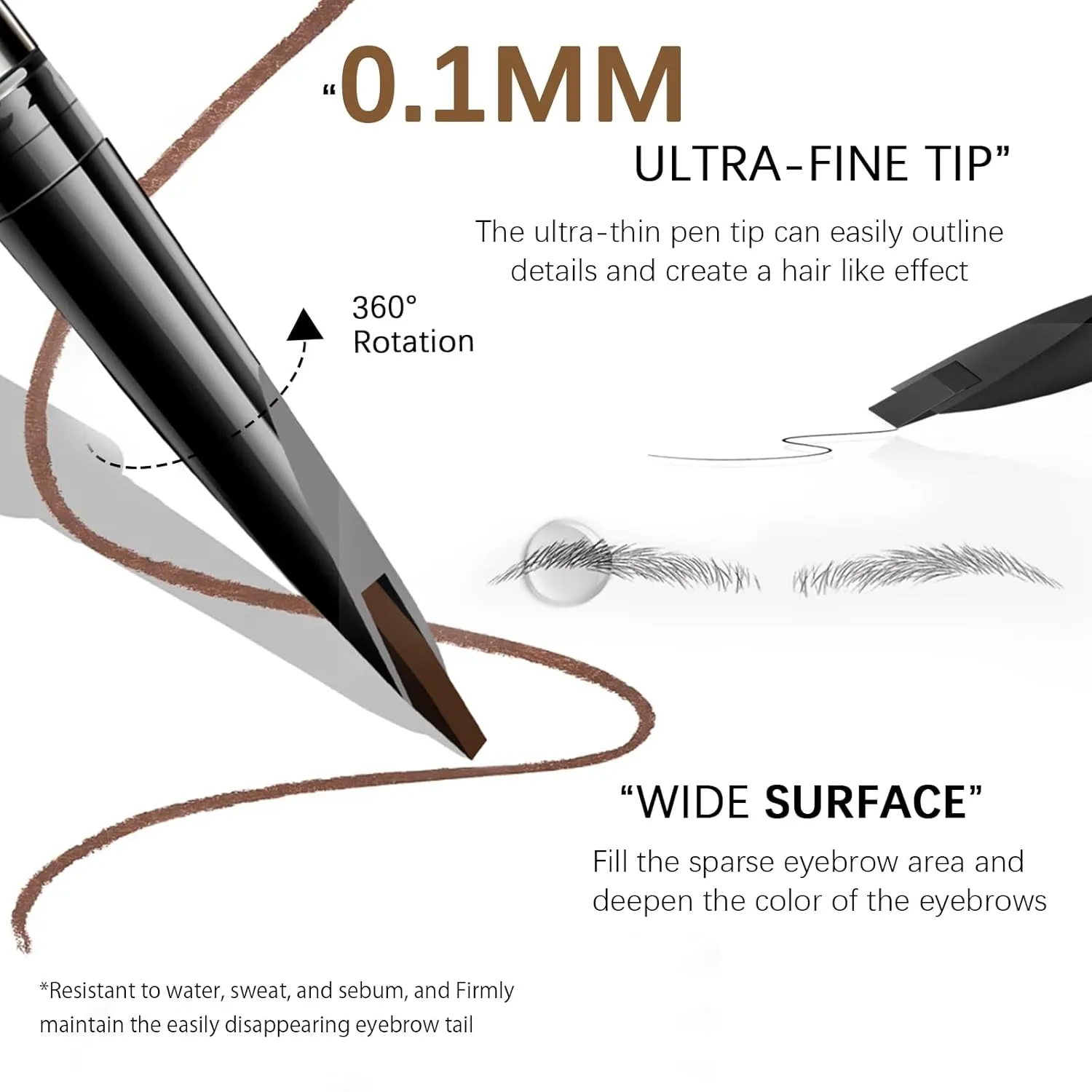 Microblading Eyebrow Pencil for Women,0.1mm Ultra-Fine Mechanical Pencil,Makeup Brow Definer Waterproof,Draws Tiny Brow Hairs and Fills in Sparse Areas (03 Light Brown, 1 Count Pack of 1)